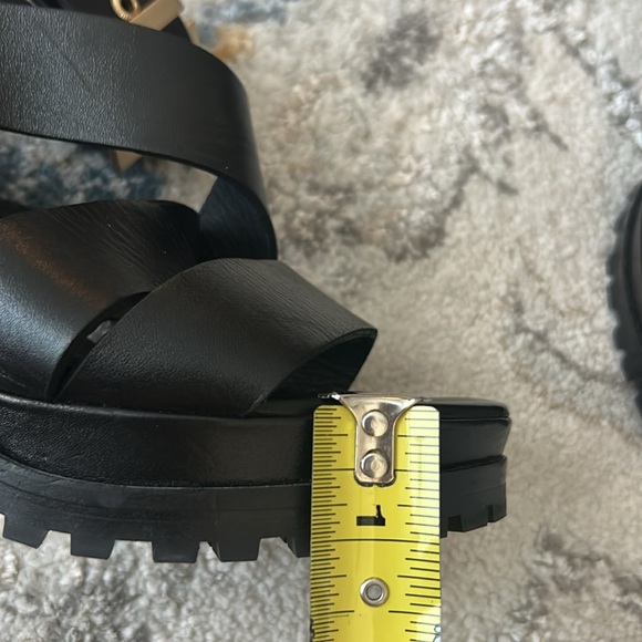 ALLSAINTS Women's Sienna Pointed Toe Black Leather High Heel Sandals - Picture 8 of 12